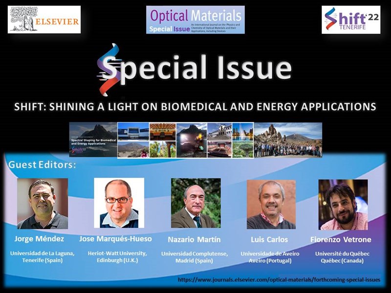 "Optical Materials" Special Issue – SHIFT: SHINING A LIGHT ON BIOMEDICAL AND ENERGY APPLICATIONS
